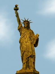 The golden Statue of Liberty